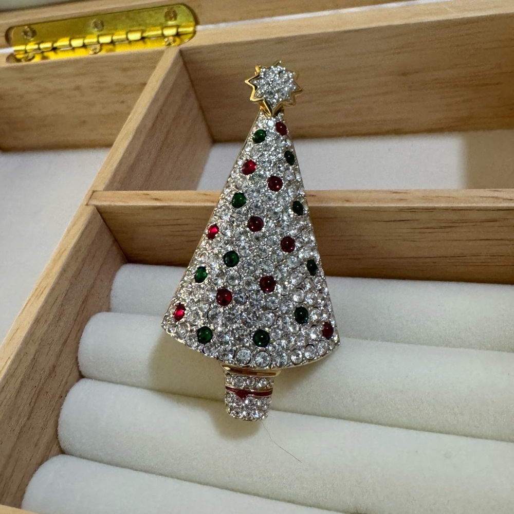 Swarovski Christmas tree brooch